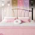 thumbnail image 5 of Einfach Queen Bed Frame, Metal Platform Bed with Heart-Shaped Headboard and Footboard, 12.6'' Under-Bed Storage Space, No Box Spring Needed, Pink, 5 of 11