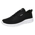 thumbnail image 5 of Men's Wide Walking Shoes Fashion Breathable Knit Upper Sneakers Soft Cushioning Non Slip Daily Walking Travel Slip on Footwear White Size 9, 5 of 5
