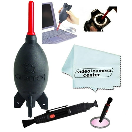 Giottos AA1900 Large Rocket Blaster Air Duster   VCC113 Micro-Fiber Cloth   Lens Optic Pen Cleaner