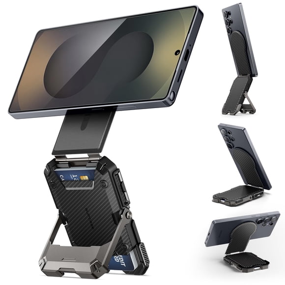 SUPCASE for MagSafe Wallet, Magnetic Wallet for Men, [5-Card Holder] [Adjustable Stand] [RFID Blocking] Phone Card Holder Tripod for Samsung Galaxy S