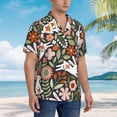 thumbnail image 2 of Lsque Rabbits on Floral pattern Hawaiian Shirt for Men, Unisex Summer Beach Casual Short Sleeve Button Down Shirts-X-Large, 2 of 9