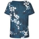thumbnail image 5 of Pntutb moda mujer causal impresión blusa manga corta camiseta verano botón tops PNTUTB Pntutb-2833, 5 of 8