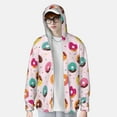 thumbnail image 3 of Picia Colorful Donuts Women's Men's UPF 50+ Sun Protection Hoodie Shirt Long Sleeve SPF Fishing Outdoor UV Hiking Lightweight Shirts-Medium, 3 of 9
