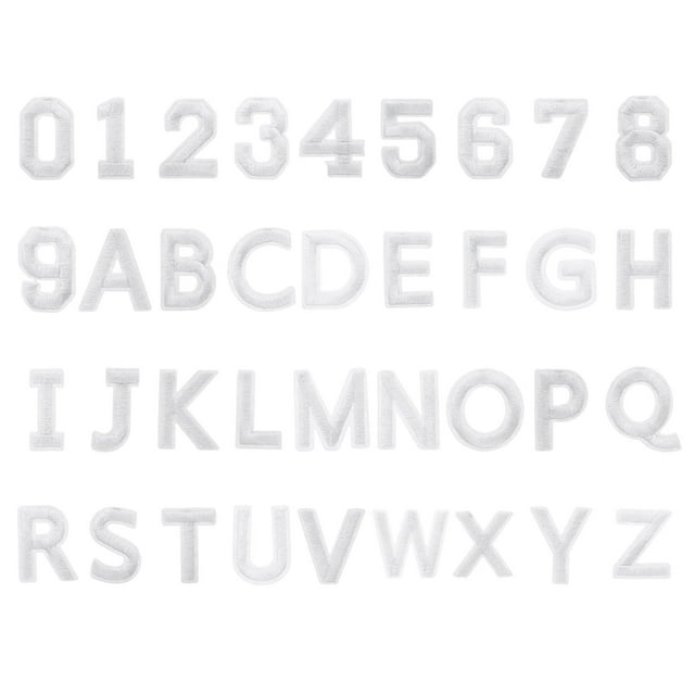 72 Pcs Letras y Números Planchar, Parches de Letras A-Z de 1.5 Pulgadas y Parches de Números 0-9 para Ropa Blancos