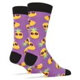 thumbnail image 2 of OoohYeah Mens Funny Colorful Crew Socks, Pineapple Dude, Novelty Cotton Socks, 2 of 3