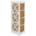 thumbnail image 5 of eHemco Hampton Meadows 4 Tier X-Side Corner Storage Cabinet with 4 Wicker Baskets, White, 5 of 9