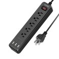 thumbnail image 1 of Protector contra sobretensiones USB, cable de extensión montable SUPERDANNY con 5 salidas USB, 3 puertos USB con cierre de gancho y bucle para iPhone, iPad, PC, hogar, oficina, viajes, 1 of 5