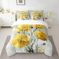 thumbnail image 2 of Homewish Watercolor Yellow Flower Twin Bedding Sets 7-Piece, Marbling Abstract Ombre Bedding Comforter Set, Modern Fashion Reversible Sheet Sets, Lightweight Room Decor, 2 of 7