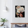 thumbnail image 3 of JRXY African American Wall Art White Flower on Black Women Head Vintage Canvas Art Paintings Modern Abstract Girl Picture Home Wall Decor for Bedroom  Framed Ready to Hang 16x20in, 3 of 3