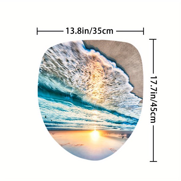 1pc Bathroom Rugs Shower Curtain, Sea Wave Pattern Shower Curtain With 12 Plastic Hooks, Bathroom Non-Slip Mat, U Shaped Toilet Mat And Toilet Cover, Bathroom Accessories, Bathroom Decor, Home Decor