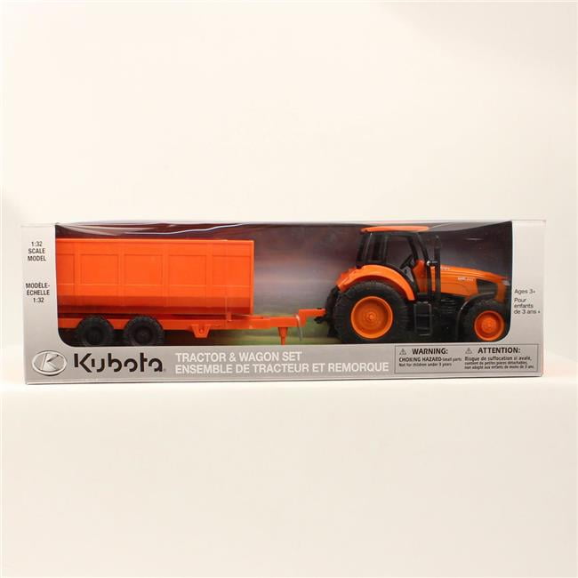 Kubota Kids Tractor and Wagon Set Farm Toy