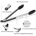 thumbnail image 3 of Kona Grill Tongs Set - Grill Mat Safe - 16" & 14" BPA Free Food Grade Silicone Grill Tongs, 3 of 5