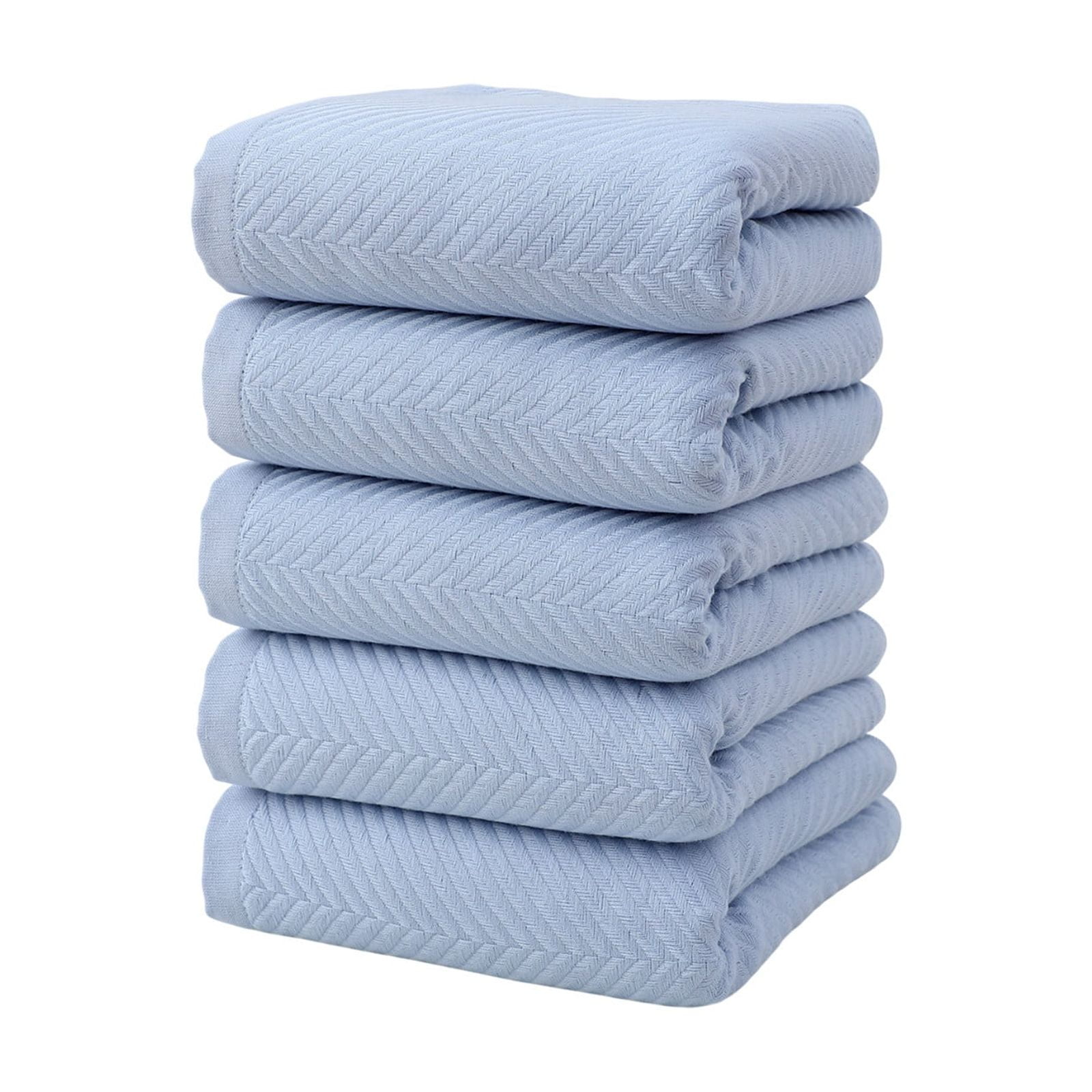 RBCKVXZ Microfiber Washcloths 5 Pack, 14x29 Inch Thin Highly Absorbent and Soft Face Towel for Bathroom, Hotel, Spa, Gym, and Kitchen, Blue