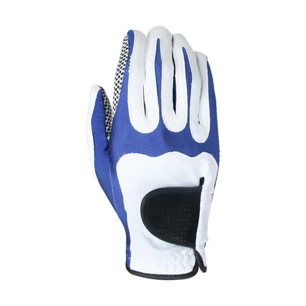 Eigraketly 1 guante de golf para hombre, guante de golf antideslizante, manopla deportiva elástica de microfibra, derecha, blanco azul, ML Type2 NO2 Eigraketly OD000898-24