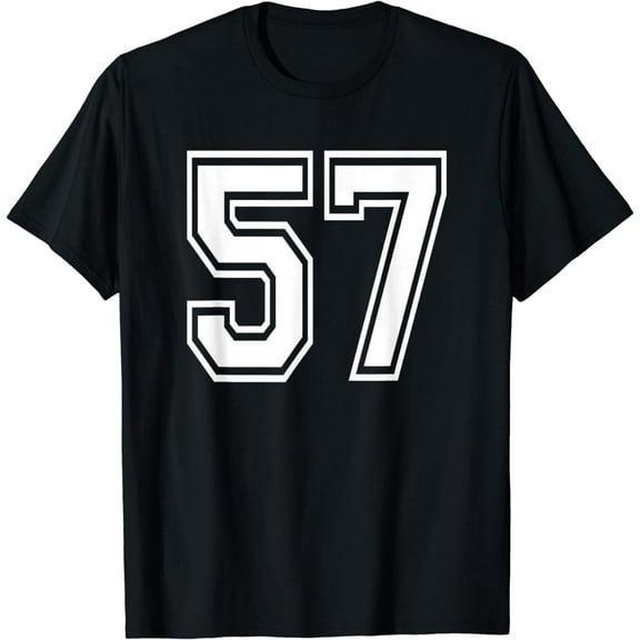 Number 57 T-Shirt Birthday Varsity Sports Team Jersey