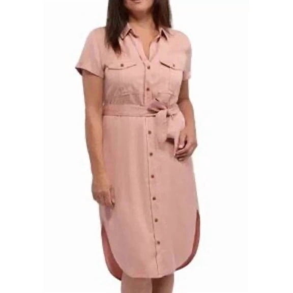 Teddi Rose Women's Tencel Shirt Dress, Terracotta, Size M
