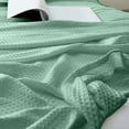 thumbnail image 6 of Hgallory Solid Color Plush Blankets for Bed Sofa, Machine Washable Polyester Throw Blanket Breathable Air Conditioning Quilt for Nap, Modern Simple Home Decor Ideal Gift, 43"x51", 1PC, Light Green, 6 of 6