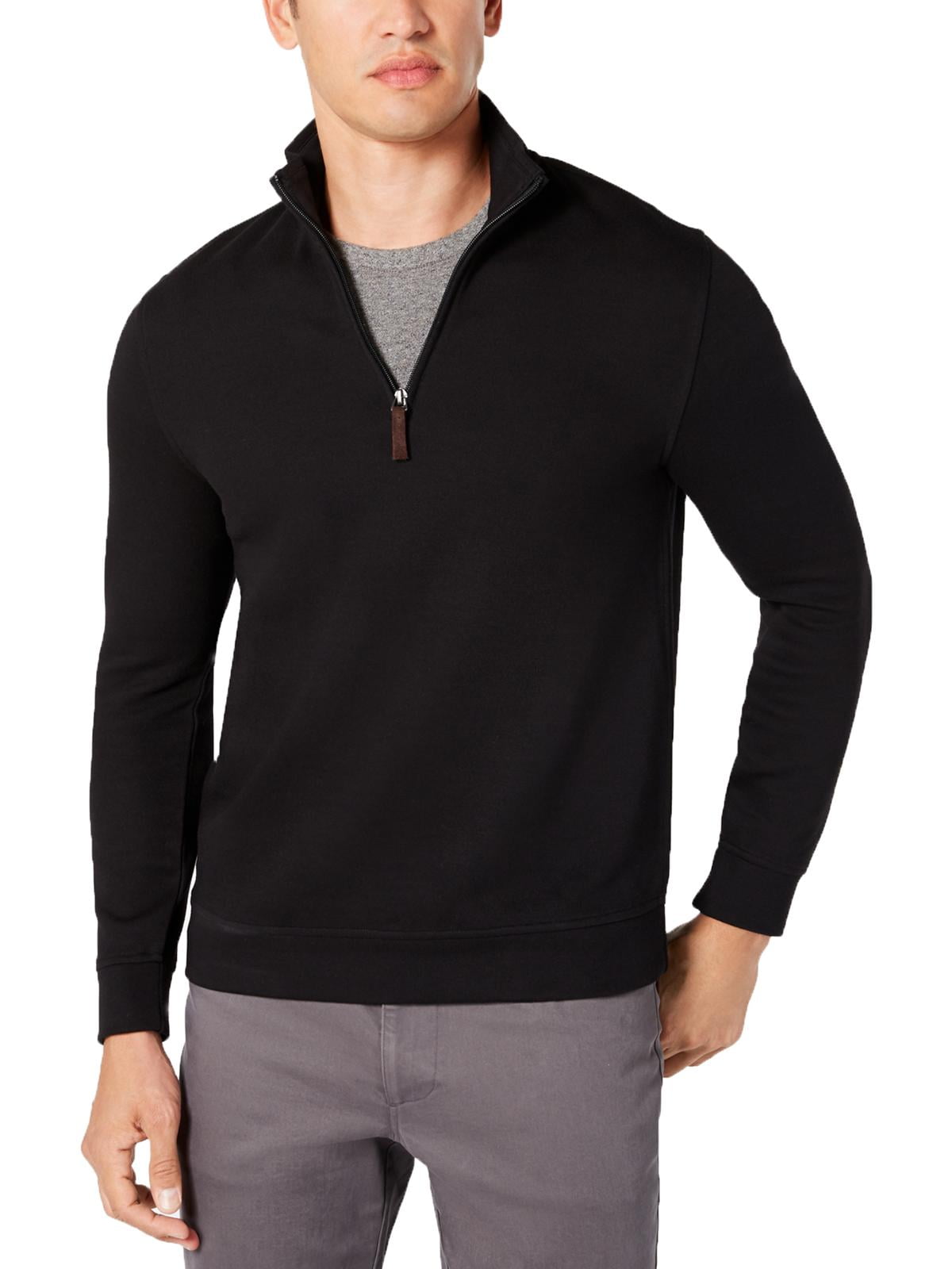 Tasso Elba Mens Faux Leather Trim Top 1 