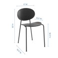 thumbnail image 3 of Side Dining Chair, Set of 2, Plastic, Metal Steel, Black, Modern Contemporary Urban Design, Kitchen Room Cafe Bistro Restaurant Hospitality, 3 of 10