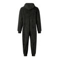 thumbnail image 6 of ZHOGXU Mens Jumpsuit Solid Color Zip Front Hooded Pajamas With Pocket Warm Relaxed Fit Romper Loungewear,Black,XXXL, 6 of 6