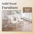 thumbnail image 3 of French Country 43.31 Inch Height Bar Stools Set of 2 Solid Wood Frame with Linen Cotton Upholstery Disassemblable Design for Kitchen Dining Room Bar Beige, 3 of 9