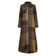 thumbnail image 3 of ZANZEA Women's Long Shirt Collar Checked Plaid Dress Tie Dye Vintage Print Dress, 3 of 4