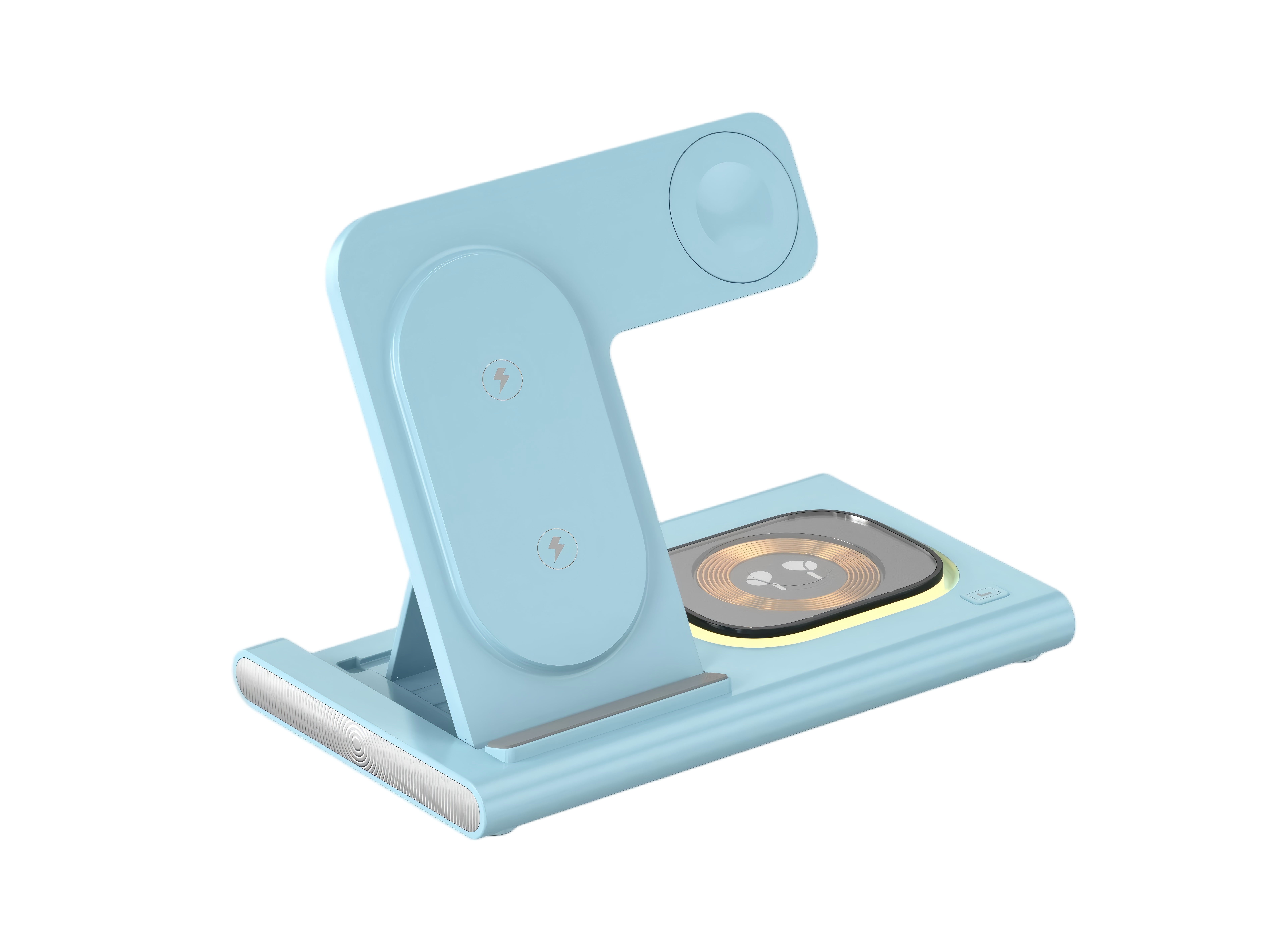 Wireless Charger iPhone Charging Station: 3 in 1 Charger Stand Multiple Devices for Apple with Ambient light