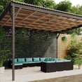 thumbnail image 1 of vidaXL 12 Piece Garden Lounge Set with Cushions Poly Rattan Black, 1 of 5