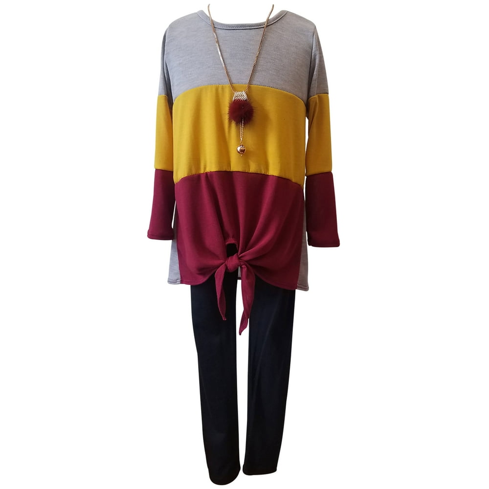 Dreamer P Little Girls 3 Pieces Girl Pant Set Long Sleeve Shirt Top