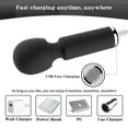 thumbnail image 2 of Topboutique 10 Vibrating Patterns Cordless Powerful Handheld Wand Massager with Strong Vibration, Personal Therapy Massager, Wand Massager for Women,Black, 2 of 8