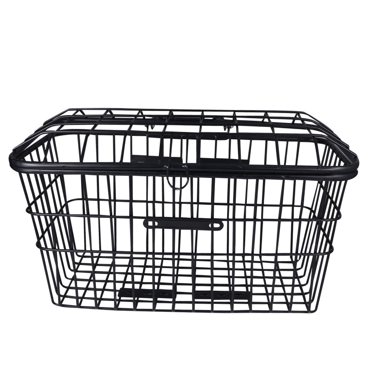 BEADCEST Basket With Lid Iron Water Resistant Black Bike Accessories 1Pack