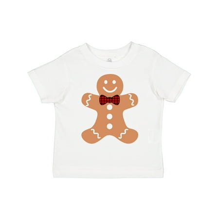 

Inktastic Cute Gingerbread Man with Red Plaid Bowtie Boys or Girls Toddler T-Shirt