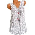 thumbnail image 3 of Camiseta sin mangas con cuello en V sin mangas, chaleco holgado para mujer, camiseta de verano, blanco, S Advancent AP001998-01, 3 of 5