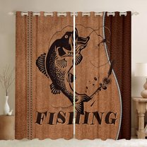 Manfei Fishing and Hunting Curtains Pack of 2 (42x84 Each) for Kids, , Pike Fish Curtains Blackout, Rustic Farmhouse Animal Bedroom Curtains, Curtains and Drapes Room Decor