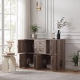 thumbnail image 2 of Spacious Wooden Dual-Compartment Cat Litter Cabinet with Drawers, Indoor Pet-Friendly Enclosure for Cats, Modern Privacy Cat House Furniture with Secure Design, 47.6 Inch, 2 of 9