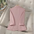 thumbnail image 4 of Womens One Button Blazer Notch Laple Collar 3/4 Sleeve Business Casual Outfits Open Front Suit Jackets (4XL, Pink), 4 of 5