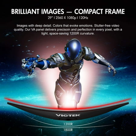 Viotek - GNV29CB Ultrawide Curved 29-Inch 120Hz Gaming Monitor - 3-Year Warranty (HDMI, Display Port)