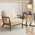 thumbnail image 3 of BAYUELSWU Accent Chair Corduroy Armchair, Upholstered Reading Chair with Cushion and Solid Wood Frame for Living Room, Bedroom, Office (Off-White), 3 of 7