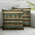 thumbnail image 3 of JRXY  Brown Blue Teal Pillow Covers Bohemian Multicolor Stripes Decorative Throw Pillows Retro Southwest Geometric Boho Mexican Pillow Cases Home Decor for Sofa Couch Outdoor White, 3 of 5