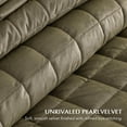 thumbnail image 4 of EVERGRACE Pearl Velvet Quilt Full Queen Size Bedding Sets, Luxurious Soft Velvet Comforter Set, Lightweight Box Stitching Oversized Bedspread Coverlet for All Season, with 2 Shams, Moss Green, 4 of 8