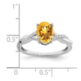 thumbnail image 3 of Auriga Fine Jewelry 14K White Gold Oval Citrine and Diamond Ring for Women Size 7, 3 of 6