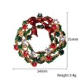 thumbnail image 2 of Round crown brooch in red green Austrian crystal, 2 of 3