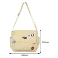 thumbnail image 4 of Bolsa De Hombro Bolsos de hombro Mochila escolar de moda casual con insignia para adolescente (Beige) Sywqhk Para Estrenar, 4 of 8