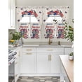 thumbnail image 5 of 4th of July Kitchen Curtains Sets 36 Inch Length with Valance, Independence Day Blue Red Spring Floral Rustic Swag Valances and Tiers Curtain Set Drapes Swag Curtains for Living Room, Bathroom, 5 of 6