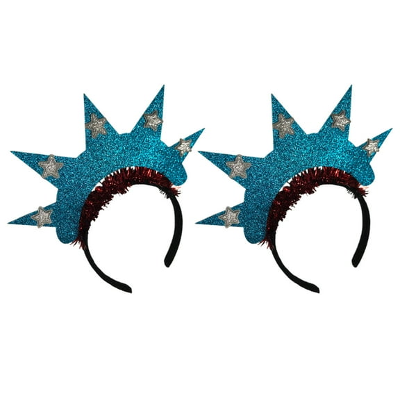 GAXIRE Statue Liberty Headband Cute Independence Day Headdress Sky-Blue 2Pcs 9.4x9.4in
