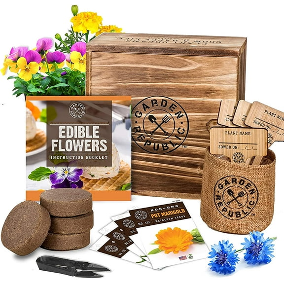 Garden Republic Indoor Edible Flower Seed Starter Kit