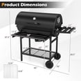 thumbnail image 3 of Gymax Charcoal BBQ Grill Outdoor Smoker Grill Combo w/ Thermometer Warming Rack, 3 of 10