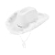 thumbnail image 3 of Sombrero de vaquero occidental, accesorio de disfraz, sombrero de vaquera con plumas para presentaciones en el escenario. Blanco, 3 of 9