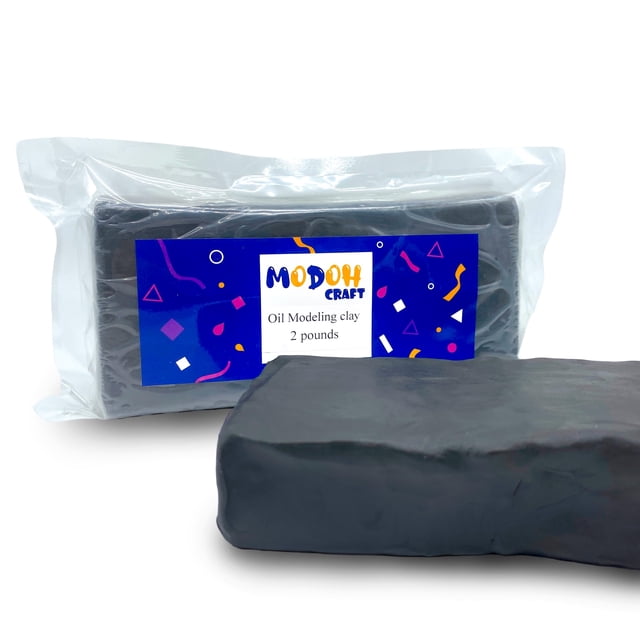 Plastilina para modelar MODOH a base de aceite, gris, no tóxica, 907 g