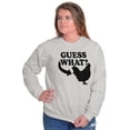 thumbnail image 3 of Guess What Chicken Funny Sarcastic Unisex Plus Fleece Graphic Sweatshirt Brisco Brands 4X, 3 of 5
